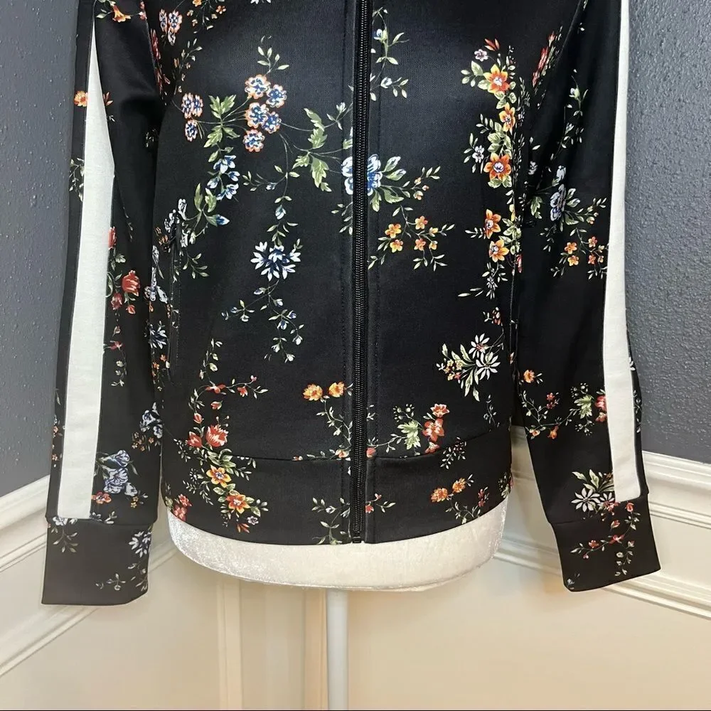 AFRM Floral Track Jacket with Racing Stripe